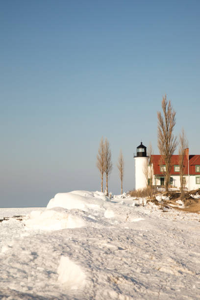 istock Frozen Point Betsie Lighthouse, Lake Michigan 924635290