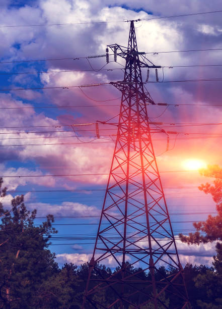 istock High-voltage lines against the blue sky 924635528