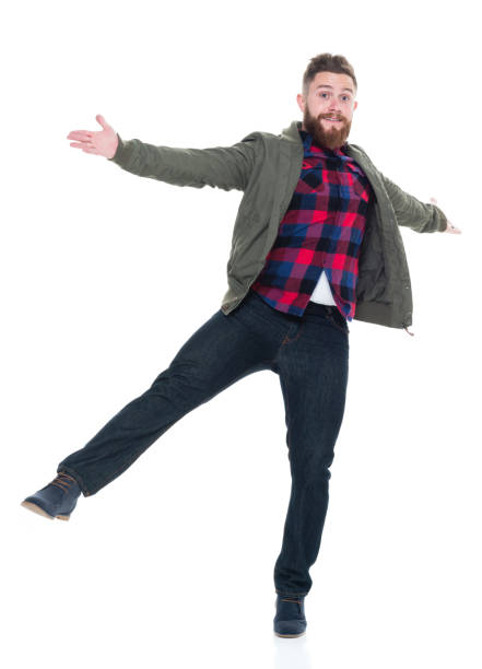istock Interesting man in casual clothes doing ballet 924635662