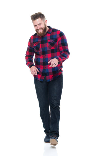 istock Attractive man in plaid shirt hanging out 924639246