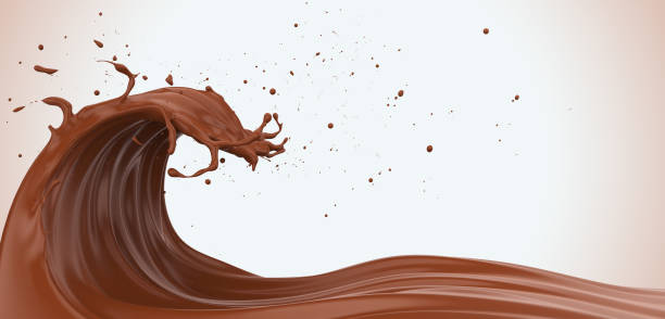 Powerful Chocolate wave Powerful Chocolate wave, Concept for Energy of chocolate, hot chocolate splash, chocolate with Clipping path, 3d illustration. chocolate shake stock pictures, royalty-free photos & images
