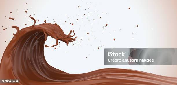 Powerful Chocolate Wave Stock Photo - Download Image Now - Chocolate, Wave - Water, Chocolate Milkshake