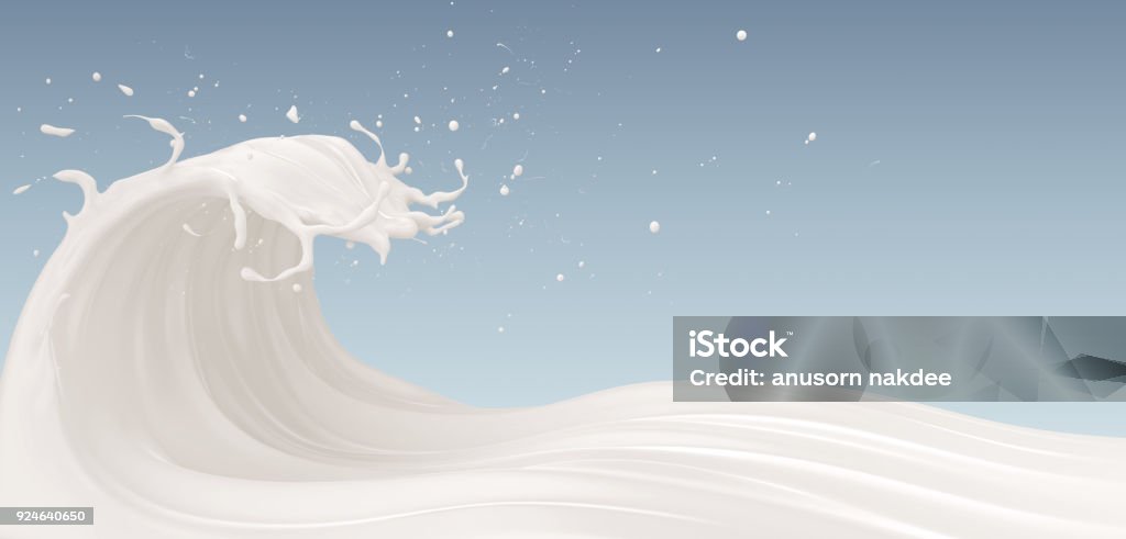 Puissante vague de lait - Photo de Lait libre de droits