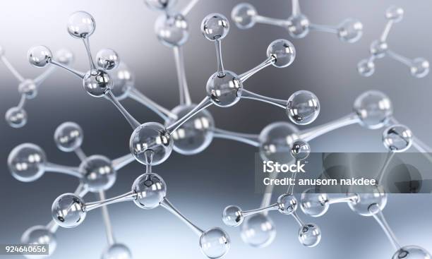 Abstract Molecule Or Atom Background Stock Photo - Download Image Now - Collagen, Molecule, Built Structure