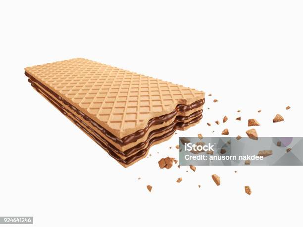 Cracked Chocolate Wafer Flavor Stock Photo - Download Image Now - Wafer, Cookie, Chocolate