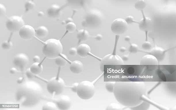 White Molecule Or Atom Stock Photo - Download Image Now - Molecule, Science, White Color