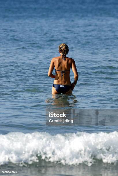 Girl In The Blue Sea Stock Photo - Download Image Now - Australia, Beach, Bikini