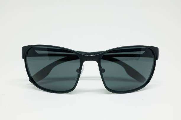 istock Chic sunglasses with black aluminium frame isolated on white background, front view 924648470