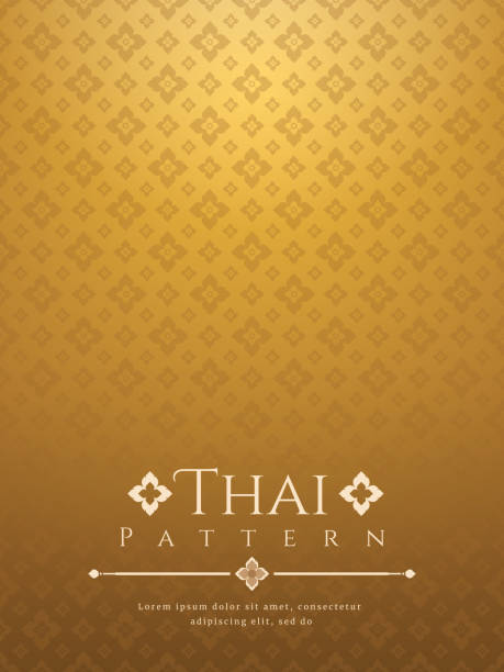 moderne linie thai muster traditionellen konzept der kunst von thailand - thailändisch stock-grafiken, -clipart, -cartoons und -symbole