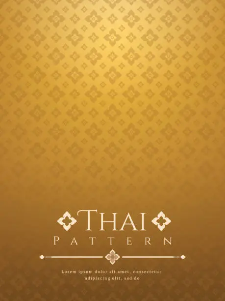 Vector illustration of modern line Thai pattern traditional concept The Arts of Thailand
