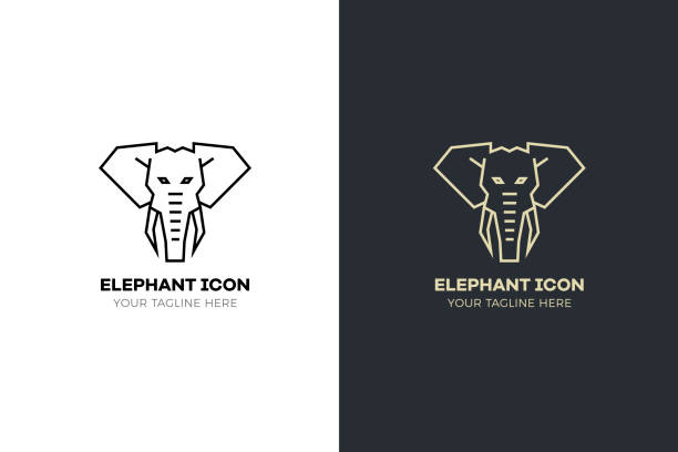 illustrations, cliparts, dessins animés et icônes de elephant géométriques stylisées tête illustration. conception tribale de vector icon - elephants head