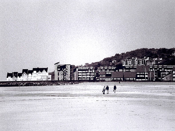 Deauville's beach. stock photo