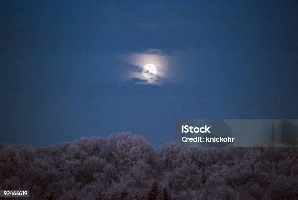 Inverno Lua Cheia - Fotografias de stock e mais imagens de Geada - Geada, Lua cheia, Ao Ar Livre