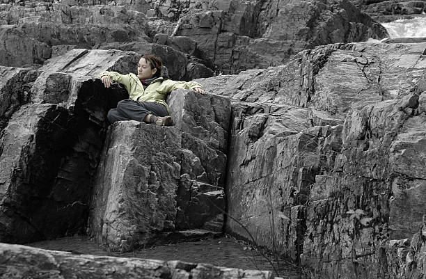 istock Woman in rocks 92466689