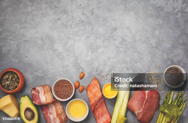 Ingredients For Ketogenic Diet Stock Photo - Download Image Now - Ketogenic Diet, Meal, Plan - Document