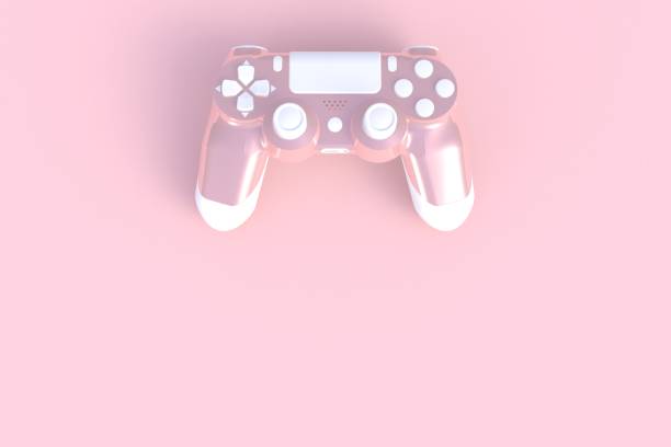 istock Computer game competition. Gaming concept. Pink joystick isolated on pink background, 3D rendering 924672286