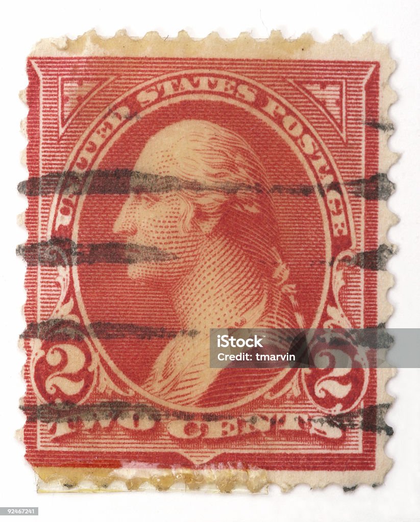 Dois centavos EUA. Selo Postal - Foto de stock de Antigo royalty-free