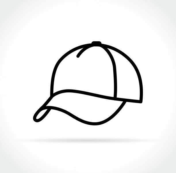 cap icon on white background Illustration of cap icon on white background baseball cap stock illustrations