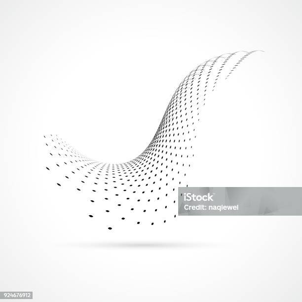 Vector Halftone Dots Stock Illustration - Download Image Now - Wave Pattern, In A Row, Spotted