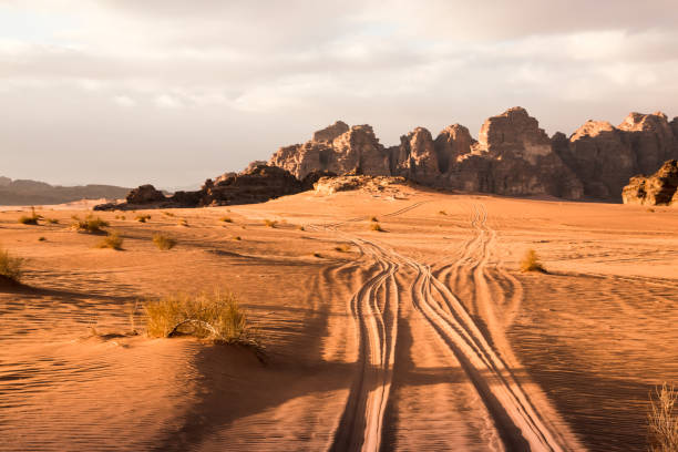 istock Nice view sand and big rocks in Wadi Rum desert in Jordan 924680962