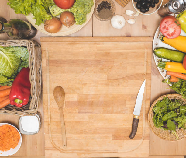 istock Vegetables on a wooden table top view 924681640