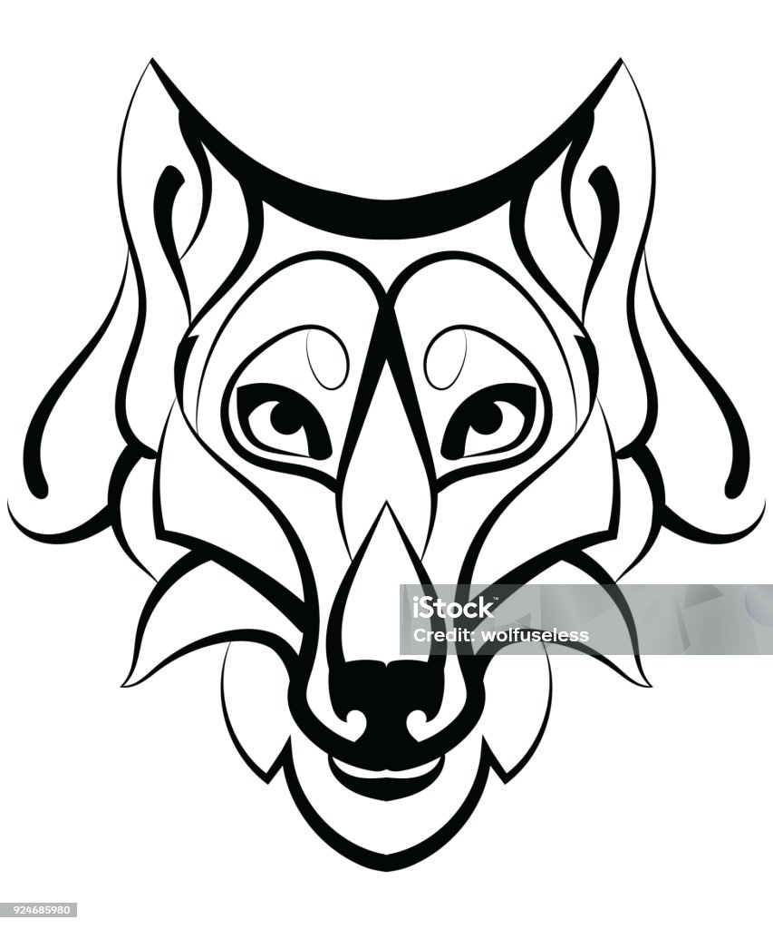 Hình Xăm Sói Đẹp Đầu Của Sói Vector Như Một Yếu Tố Thiết Kế Trên ...