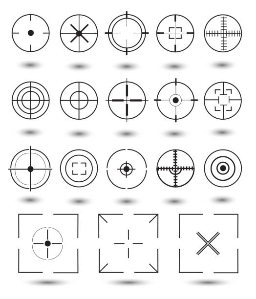 celownik - crosshair gun rifle sight aiming stock illustrations