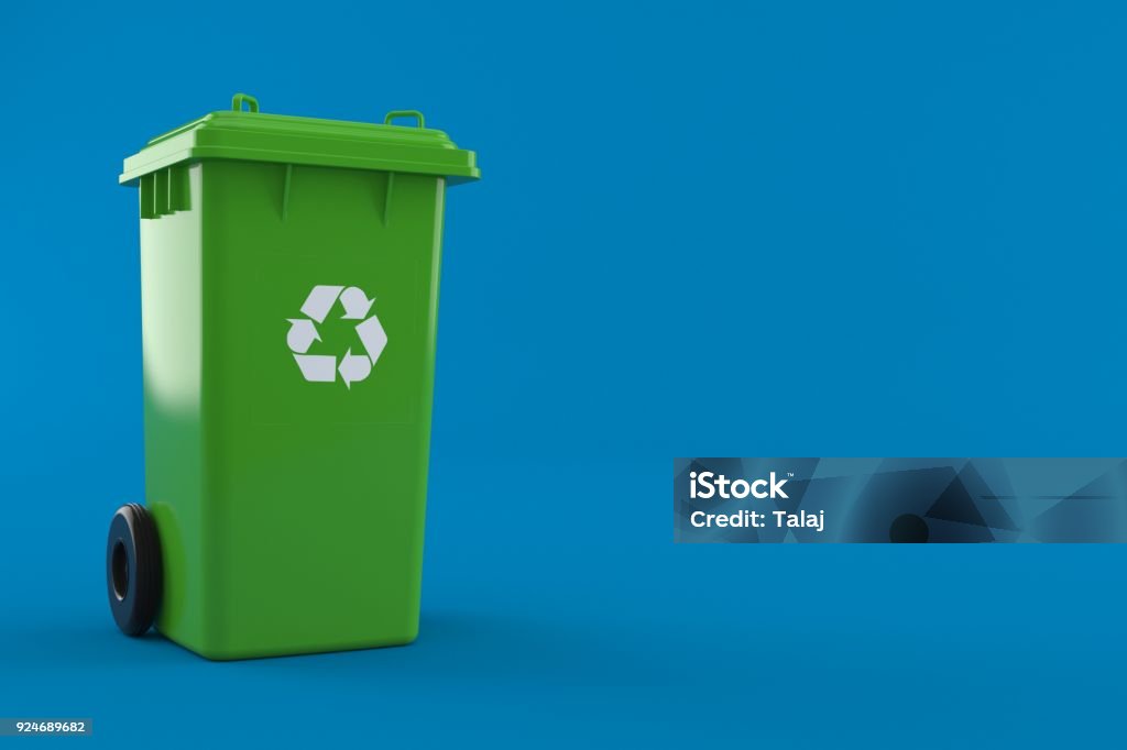 Dustbin Dustbin isolated on blue background Recycling Stock Photo