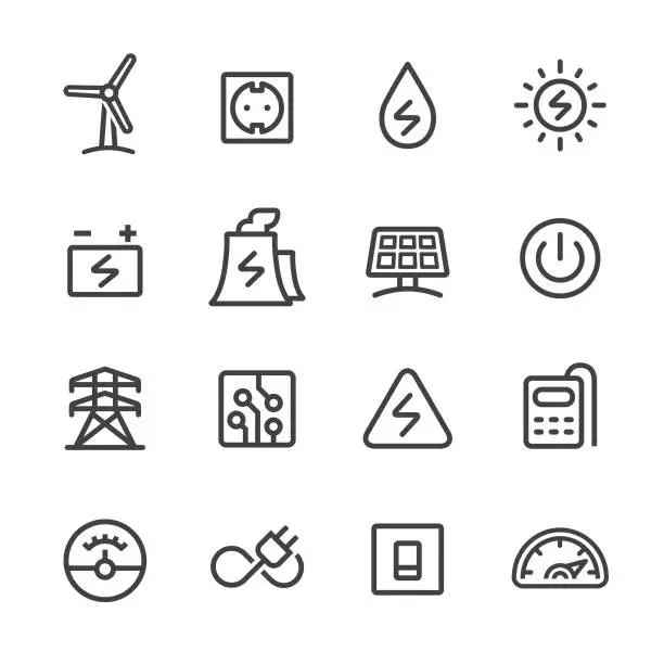 Vector illustration of Electricity Icons - Line Series