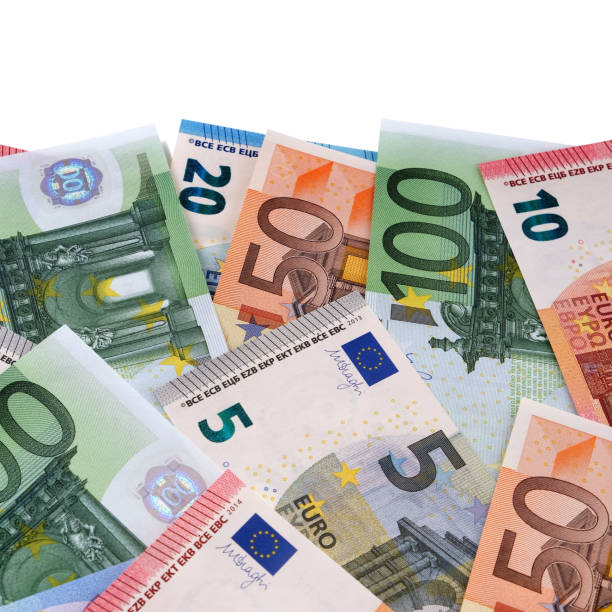 istock Vertical border of various different Euro bills 924692764