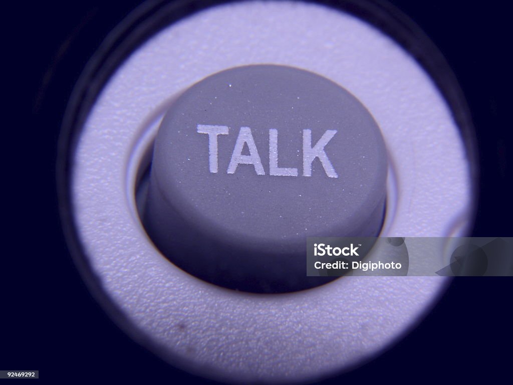 Talk Button  Blue Stock Photo