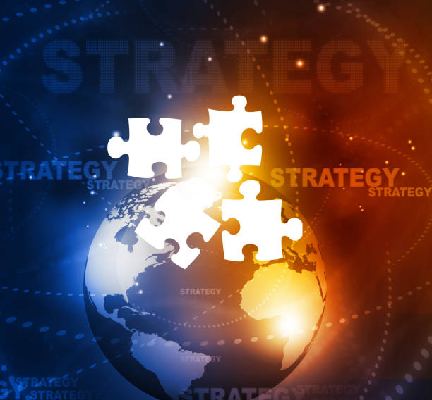 istock Globe with puzzle , business strategy concept 