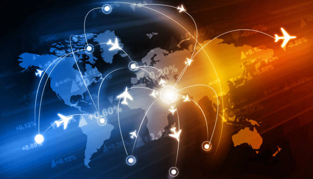 Global travel network stock photo