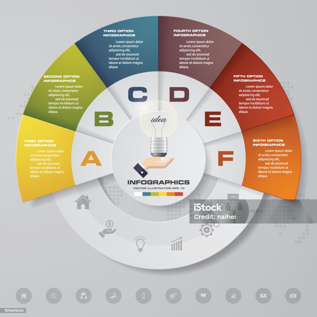 6 Design Process 6 Steps Process Simpleeditable Abstract Design Element Vector Stock ...