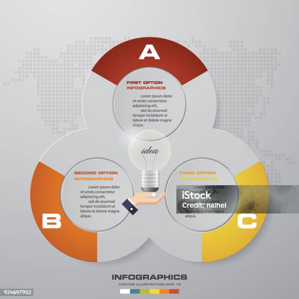 Three Part Process Vector 3 Steps Process Simpleeditable Abstract Design Element Vector Stock ...