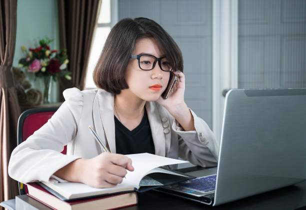 istock Woman working on laptop in home office 924697956