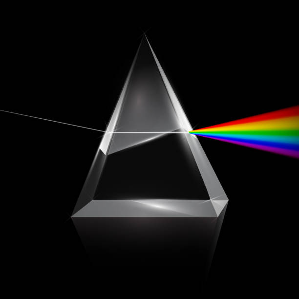 Rainbow Light Trough Prism vector art illustration