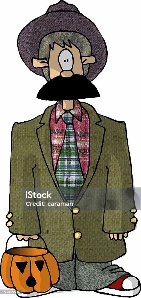 Junge in einem alten Mann Kleidung - Lizenzfrei Anzug Stock-Illustration
