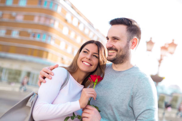 istock Cute loving couple celebrating anniversary 924703284