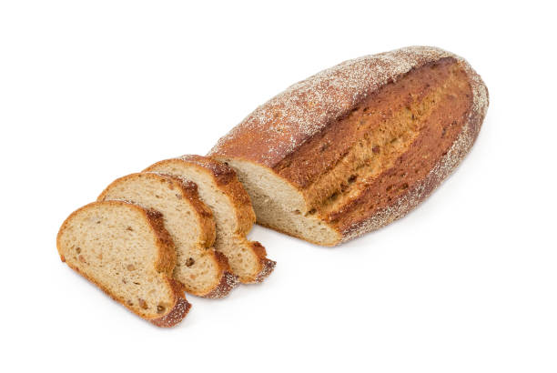 istock Partly sliced brown bread with the whole sprouted wheat grains 924709318