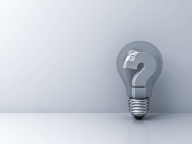 istock Question mark in glass light bulb on white background with shadow and reflection 924709706