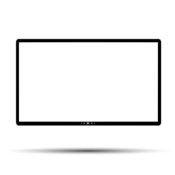 Black monitor with buttons - stock vector Black monitor with buttons - stock vector full hd format stock illustrations