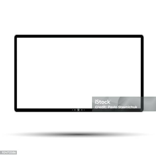 Black Monitor With Buttons Stock Vector Stock Illustration - Download Image Now - Television Set, Computer Monitor, Template