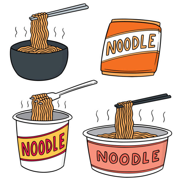 noodle  - full steam ahead stock illustrations
