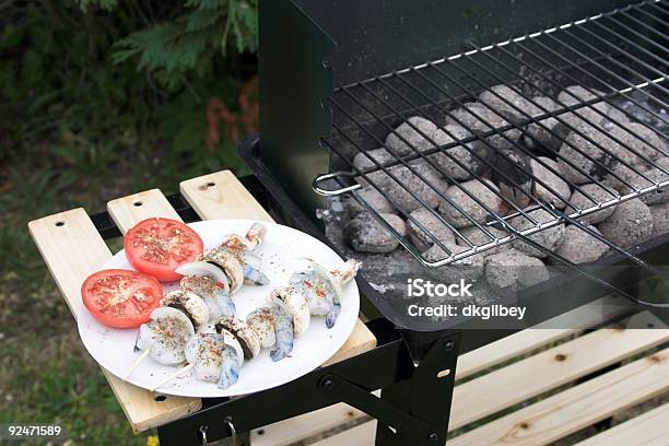 Quanto Às Espetadas Frutos Do Mar - Fotografias de stock e mais imagens de Ao Ar Livre - Ao Ar Livre, Carvão, Churrascada