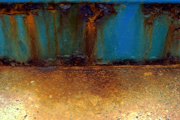 Rusty Metal & Concrete Stairs stock photo