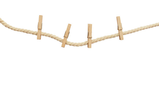 istock Beige cotton rope and four pins 924717418