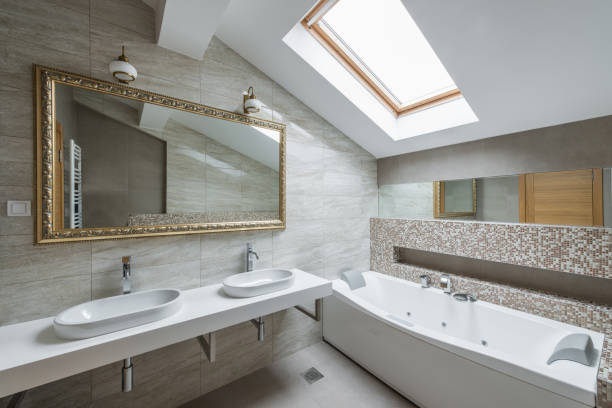 istock Interior of a luxury bathroom in loft apartment