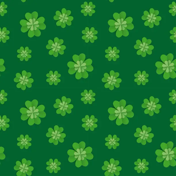 Vector illustration of Seamless pattern with clover leaves for St Patrick's Day party.