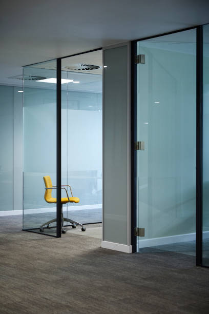 istock Empty chair in cubicle at modern office 924727188